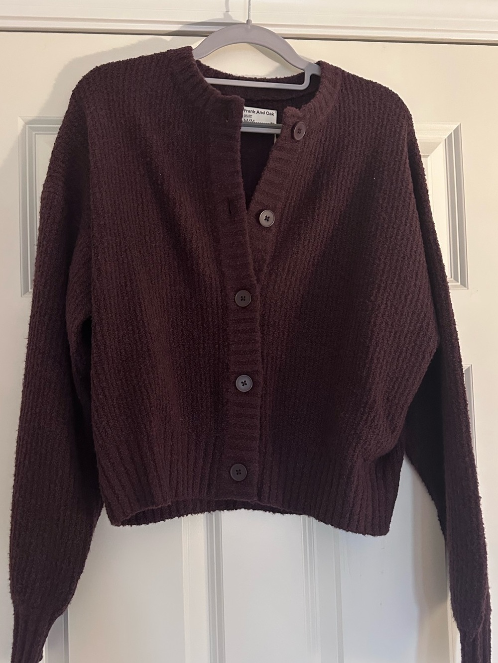 Frank and Oak Seawool Crewneck Cardigan - Size Medium